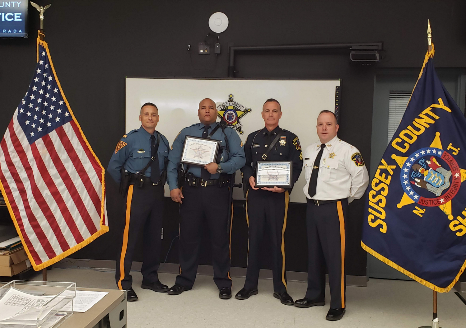 Sussex County Sheriff Michael F. Strada Awards Sheriff’s Officer and New Jersey State Police