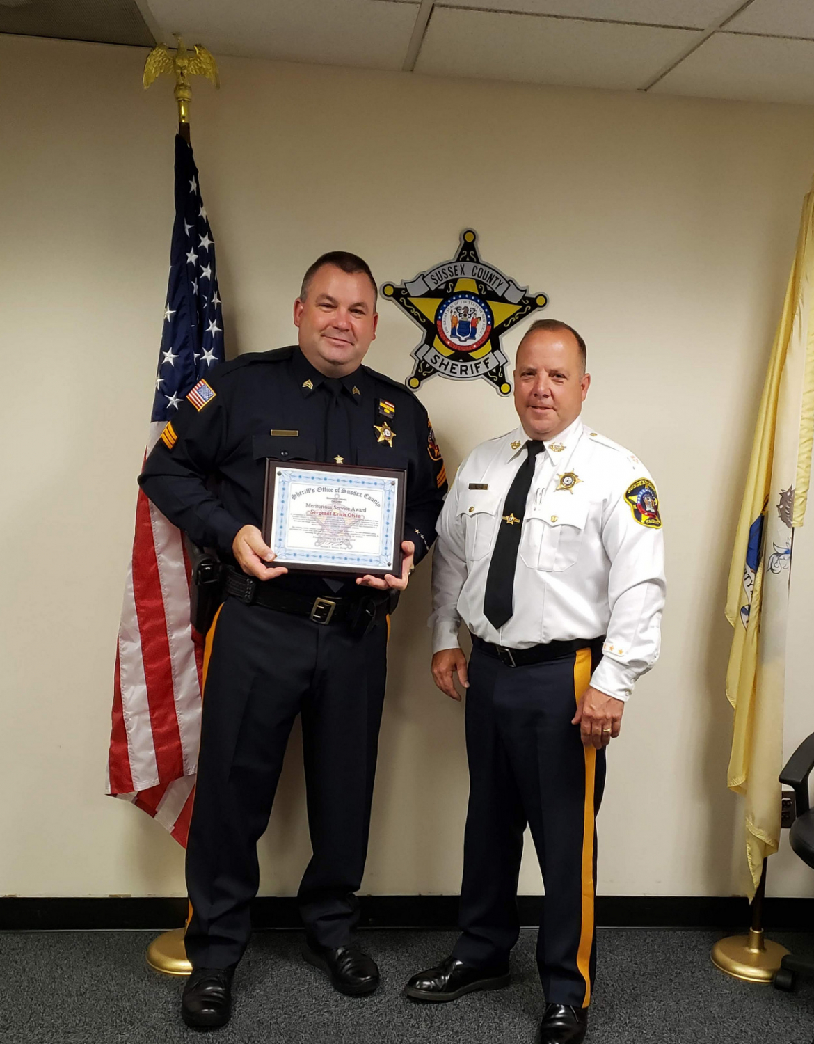 Sussex County Sussex County Sheriff’s Officer Receives the Meritorious